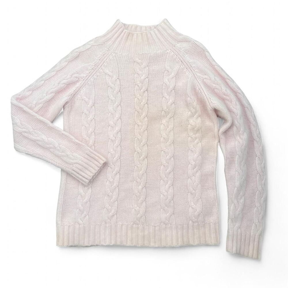 Y2K Preppy Coquette Snow Bunny Baby Pink Cable Knit Wool Angora Sweater B51